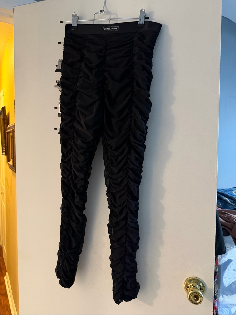 Savage X Fenty Black Ruched Leggings NWOT
